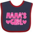 thumbnail image 3 of Inktastic Mama's Girl Pink with Hearts Girls Baby Bib, 3 of 4