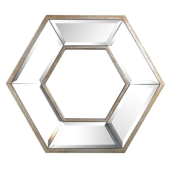 A&B Home Hexagon Wall Art-Color:Silver,Style:Classic Vintage