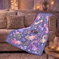 thumbnail image 5 of Flowing Axolotls Among Jeweled Plants And Bubbles, Soft Flannel Blanket with Ornamental Fantasy Illustration Print, Housewarming Gift and Home Decor for Bedroom and Living Room, 5 of 7