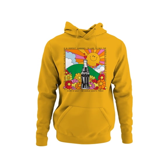 Officially Licensed Coca Cola Harmony Smiley Sun Men's Hoodie