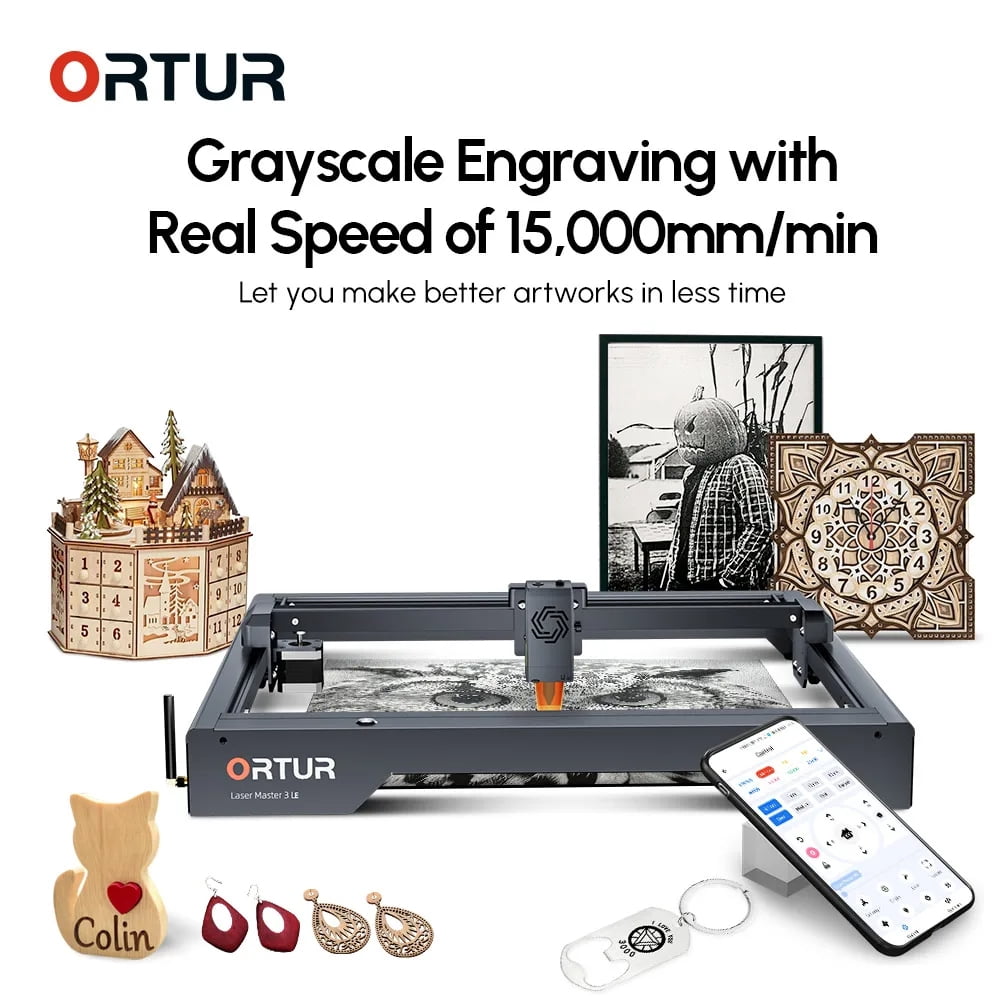 ORTUR OLM3 LE 5w/10w Laser Engraver Cutter Wood Printing Machine with Wifi/APP 15000mm/Min CNC Desktop Woodwork Cutting