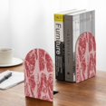 thumbnail image 5 of Susaid Red Meat Print Wooden Bookends Decorative Book Ends for Shelves Heavy Books Holder Organizer Non-Slip Desk Book End for Kids Room Office School 1 Pairs, 5 of 8