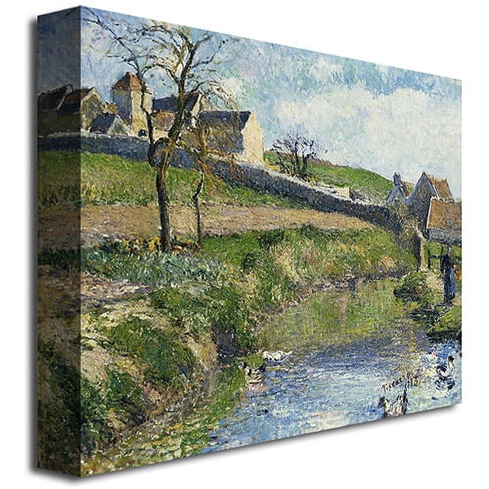 Trademark Fine Art "The Farm at Osny" Canvas Wall Art by Camille Pissaro