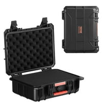 VEVOR Weatherproof Hard Case, Heavy Duty Protective Dry Box Case with Pre-cut Foam, and Retractable Pull Handles for Travel, Hunting, Military, Tactical, IP67 Waterproof Case for Cameras (40x32x16.6)