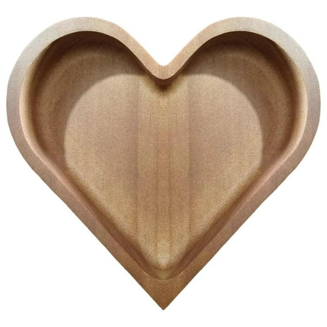 Bandeja de Madera con Forma de Corazón para Frutas Decorativas, Apilable para Aperitivos y Postres