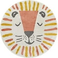 thumbnail image 2 of Unique Loom Whimsy Kids Collection Area Rug - Sun (5' 1" Round Ivory/Red), 2 of 5