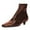 Brown, variant on Women Trendy Square Closed Toe Ankle Boots Block Kitten Low Heel Side Zip Glossy Short Booties Comfy Office Party Shoes Size 8 Green