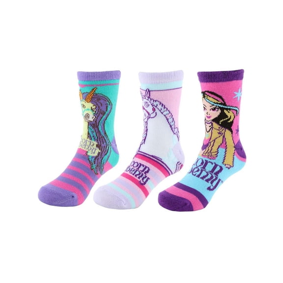 Textiel Trade Girl's Netflix Unicorn Academy Unicorn Power Novelty Socks (3 Pair)