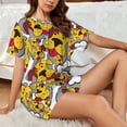 thumbnail image 4 of Honeii Cute Dog for Women's Summer Pajama Set featuring Soft Short Sleeve Shirt & Matching Bottoms with Convenient Pockets for Relaxed Home Wear-Medium, 4 of 6