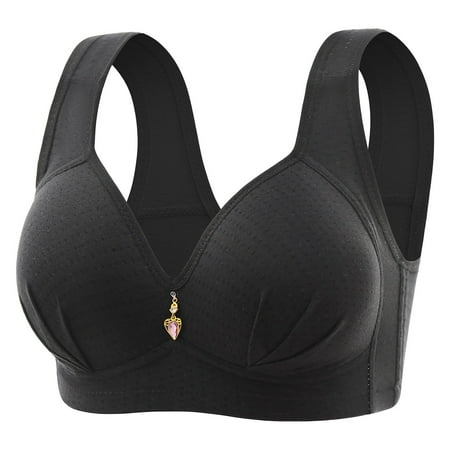 Clearance Bras under $5! Cagogo Sexy Wireless Bras for Older Womens Full Coverage Plunge Plus Size Everyday Bras Push Up No Underwire Lift up Summer Thin Bralettes Tshirt Bra