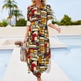 thumbnail image 3 of 2024 Vintage Geometric Casual Dress De Stijl Street Style Dresses Long Sleeve Cute Female V Neck Custom Oversized Chiffon Dress, 3 of 7