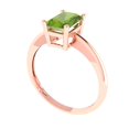 thumbnail image 2 of 1 ct Radiant Cut Natural Peridot Solitaire 18K Rose Gold Womens Engagement Ring, 2 of 5