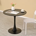 thumbnail image 3 of HQZX Mid Century Black Round Dining Table, Coffee Table, 31.5 Inch, Metal Base Table, Seats 2-4, 3 of 9