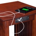 thumbnail image 5 of Leo & Lacey Modern Wood End Table w/ USB Charging Ports in Walnut, 5 of 9