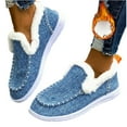 thumbnail image 2 of Willtoo Womens Winter Flat Fluffy Snow Boots,Warm Faux Fur Lining Anti-Slip Slip on Loafer Casual Outdoor Plush Short Booties Sky Blue, 2 of 5