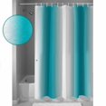 thumbnail image 4 of Turquoise White Ombre Shower Curtain, 48" x 72", Gradient Color Waterproof Bathroom Curtain Washable Shower Curtain Set with 12 Hooks, 4 of 6