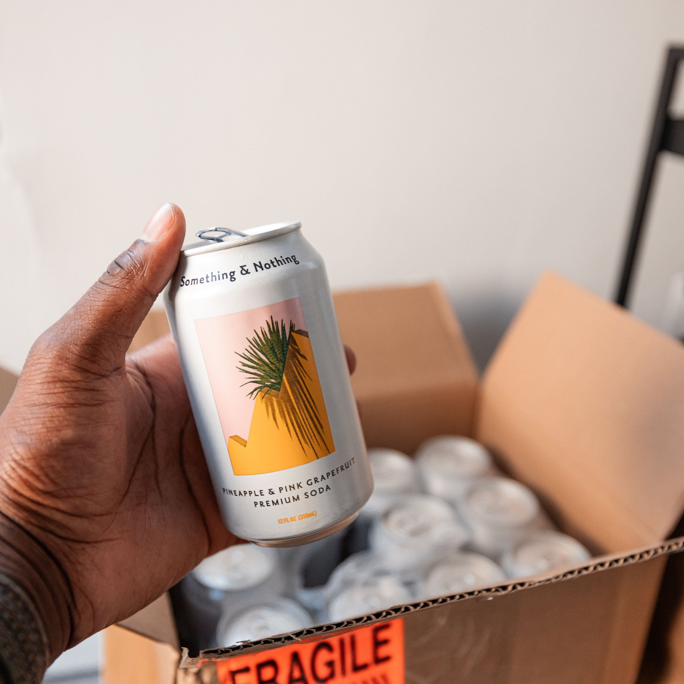 Something & Nothing Lightly Carbonated Pineapple & Pink Grapefruit Premium Soda Case of 12 x 12 Fl Oz