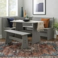 thumbnail image 4 of Linon Wickford Indoor Corner Dining Breakfast Nook Set with Storage, Table, and Bench, Seats 5-6, Gray, 4 of 7