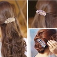 thumbnail image 3 of Jumpingount Horquilla de cristal con diamantes de imitación para mujer, fiesta de vacaciones, fecha de viaje, decoración, pinzas para el cabello Accesorio para el cabello Azul oscuro, 3 of 4