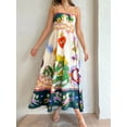 thumbnail image 4 of Hirigin Women Boho Graffiti Cami Long Dress Graphic Spaghetti Strap Flowy Maxi Dress Square Neck Colorful A Line Sundress, 4 of 9