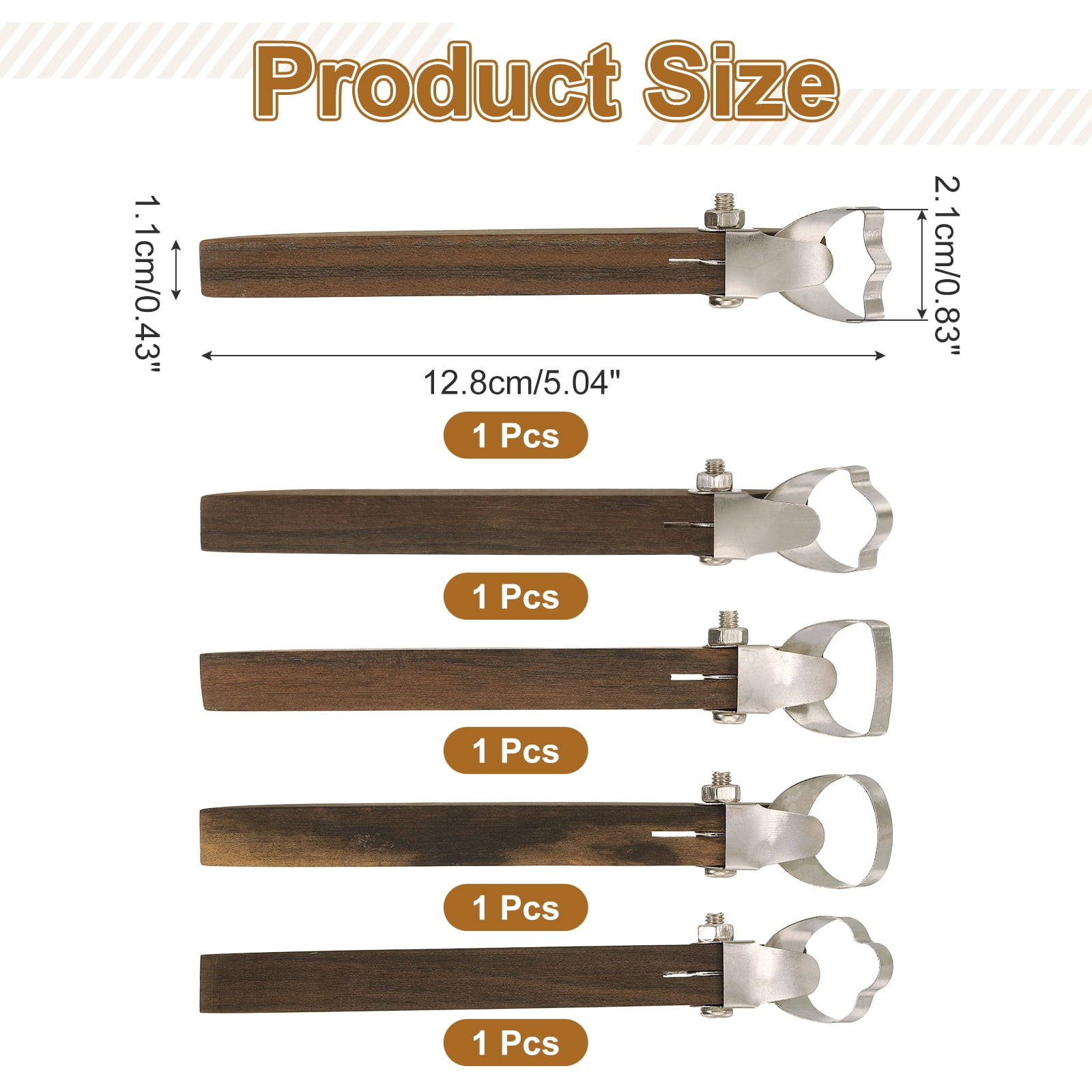 Uxcell 5 Pack Pottery Handle Making Tool, Pottery Cup Handle Shape Sculpture Scraper Clay Carving Trimming Clay Extruder Tool for Cup Making Ceramic Craft (5 Style)