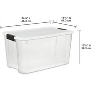 LQT Clear 18 Qt Plastic Stackable Storage Bin, White, 12 Count Pack