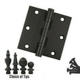 thumbnail image 6 of Embassy 3.5” x 3.5” Ball Bearing Door Hinge Heavy Duty Hinges Oil Rubbed Bronze with Acorn Tips, 6 of 7