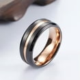 thumbnail image 5 of 18K Rose Gold Plating Titanium Steel 8mm Black Brushed Band for Man Wedding Ring, 5 of 7