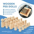 thumbnail image 3 of Wood Peg Dolls Unfinished 2-1/8 inch, Pack of 50 Birch Wooden Dolls With Hats for Peg People Crafts & Small World Play, by Woodpeckers, 3 of 6