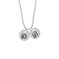 thumbnail image 2 of Delight Jewelry Silvertone Large Script Letter - D - 3/4'' Disc - Silvertone Script Initial Disc - B - Charm Necklace, 20"+3", 2 of 4