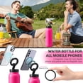 thumbnail image 3 of Hatisan 24 oz Insulated Water Bottle, Magnetic Stainless Steel Water Bottle, with Mobile Phone Holder Tripod, Hot for 12H, Cold for 24H(Rose Red), 3 of 8