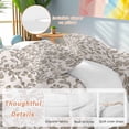thumbnail image 3 of Farmhouse Brown Duvet Cover Set, Vintage Flower Leaf Botanical Plant Soft Duvet Cover Full Size Bedding Set 4 Pieces, 1 Quiltcover and 2 Pillowcases with Zipper, 1 Bed Sheet for All Seasons, 3 of 9