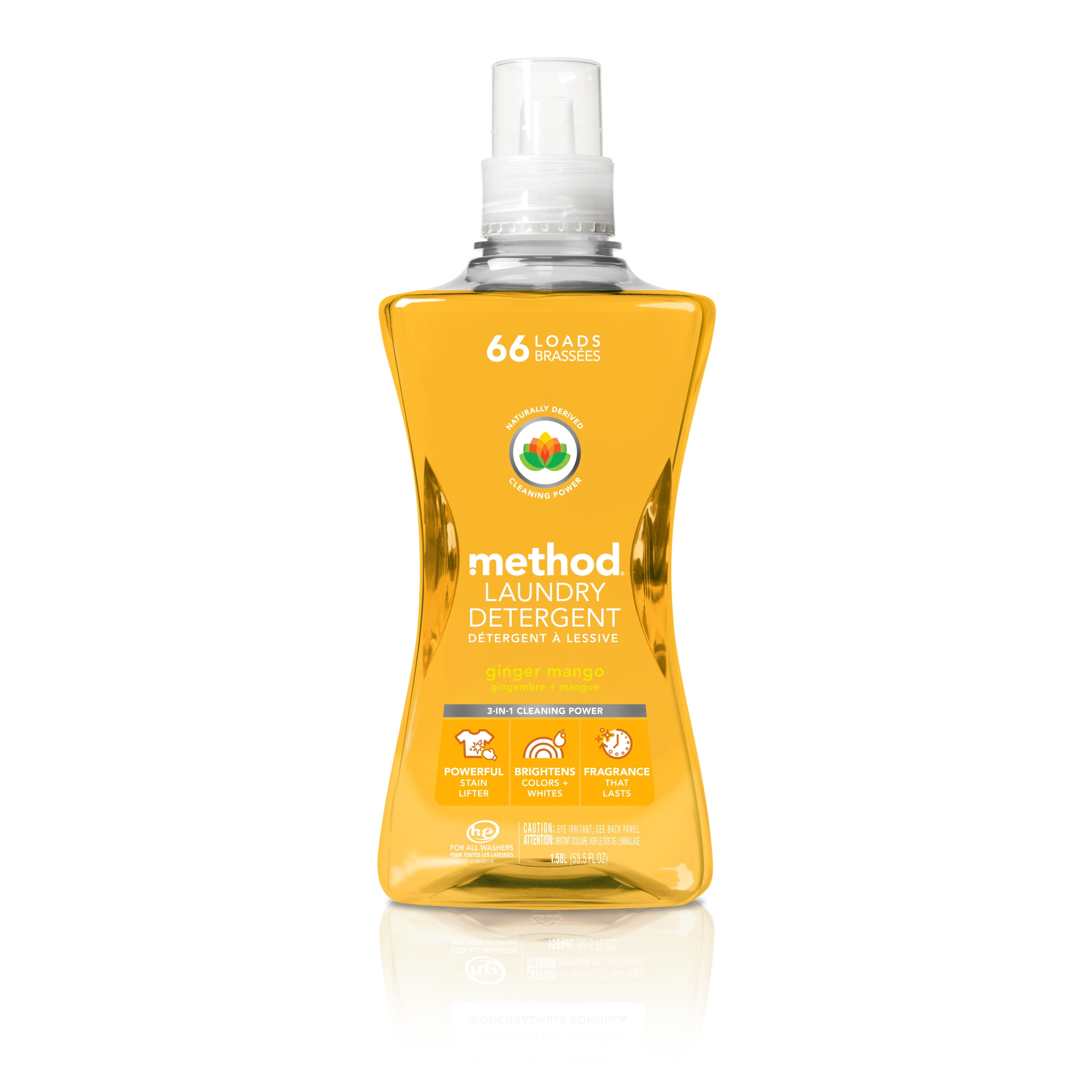 Method Laundry Detergent, Ginger Mango, 53.5 Ounces, 66 Loads