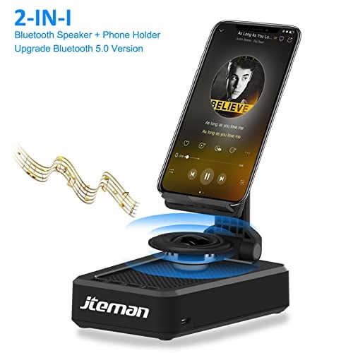 Soporte para Celular JTEMAN con Altavoz Bluetooth Inalámbrico y Base Antideslizante