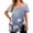 Dark Blue, variant on Holiday Womens Tops Short Sleeve Relaxed Fit Blouses Side Vent Blue Floral Shirts Ladie's Tops