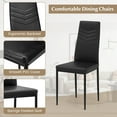 thumbnail image 6 of Costway Modern Rectangular Kitchen Table Set with 8 PVC Leather Dining Chairs Black, 6 of 8