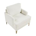 thumbnail image 4 of Cole Accent Chair- Foam Fill Beige Chenille- Track Arms- Gold Metal Legs, 4 of 7