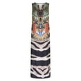 thumbnail image 4 of Leutsin Robe Longue à Manches Longues pour Femmes Grande Taille, Style Cool, Patchwork, Bandage, 4 of 8