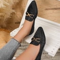 thumbnail image 4 of KIJBLAE Women's Plus Size Pointed Toe Closed Toe Loafers, Slip On Low Heel Soft Sole Casual Flat Shoes Black 38, 4 of 9