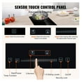thumbnail image 2 of Electric Stove Top 2 Burner, 20x11.6 inch 240V Glass Cooktop with Touch Control, Timer & Child Lock, 9 Power Levels for Boiling, Simmering & Frying, 2 of 7