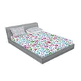 thumbnail image 2 of Ambesonne Colorful Fitted Sheet & Pillow Sham Set, Hearts Diamonds Bridal, Queen, Multicolor, 2 of 2
