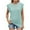 Green, variant on ZyeKqe Cap Sleeve Shirts for Women Round Neck T Shirts Crewneck Pullover Knit Tops Loose Fitted Blouses