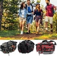 thumbnail image 4 of Fishing Tackle Bag with Adjustable Waist Belt, Multi-Pocket Canvas Shoulder Bag for Outdoor Fishing Gear Storage, 4 of 7