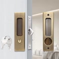thumbnail image 1 of Invisible Door Lock Balcony Wooden Sliding Door Lock With Key Sliding Door Lock, 1 of 4