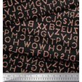 thumbnail image 3 of Soimoi Black Cotton Voile Fabric Floral Alphabet Text Print Sewing Fabric Yard 42 Inch Wide, 3 of 3