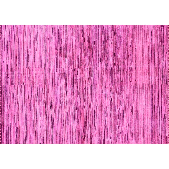 Ahgly Company Indoor Rectangle Abstract Pink Modern Area Rugs, 5' x 7'