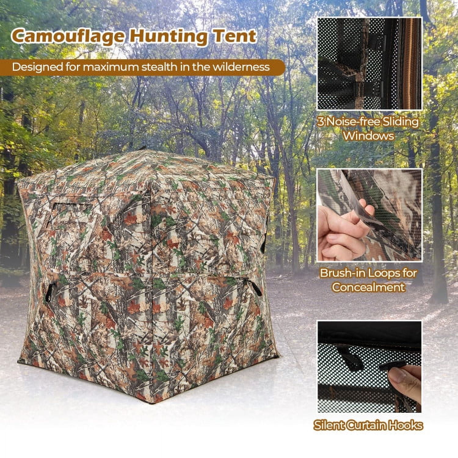 Barara King Tent,360° One Way See Through Hunting Blind Ground Blind with Portable Carrying Bag