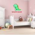 thumbnail image 2 of Custom name Happy Cartoon DinosaurWall Decal Decoration Joyful Cartoon Cartoon Animals Decorating Ideas for Girl's Bedroom Size: 30 In(W) x 27 In(H), 2 of 5