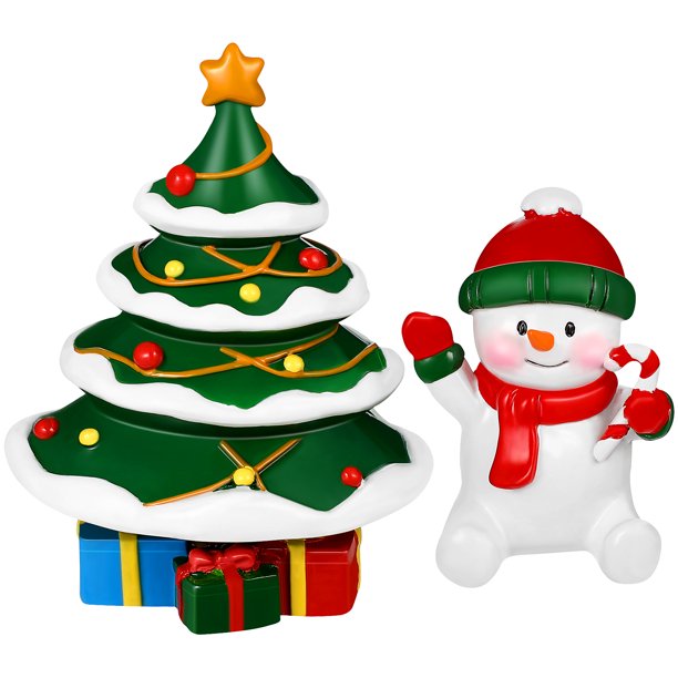 POPETPOP 2 adornos navideños de muñeco de nieve para acuario, decoración navideña para peceras, decoración de resina para acuario