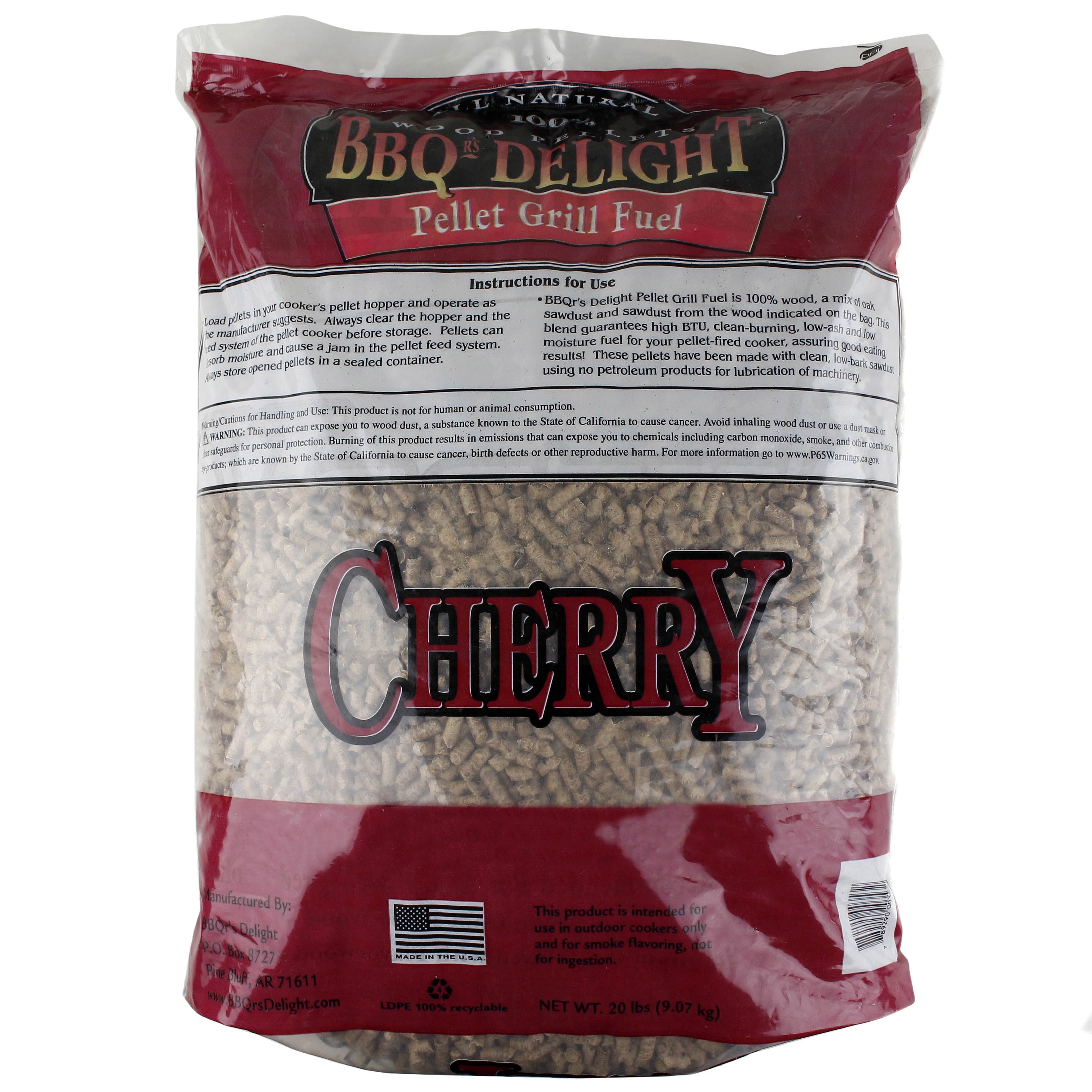 BBQr's Delight Cherry Pellet Blend Grilling Smoking Pellets